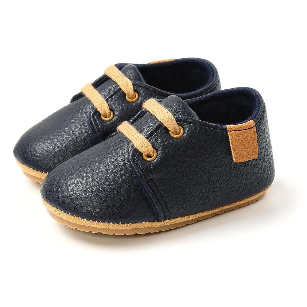 Citgeett 0-18M Newborn Baby Girls Boys First Walker PU Leather Solid/Leopard Print Soft Lace Up Cork Casual Shoes 7 Colors