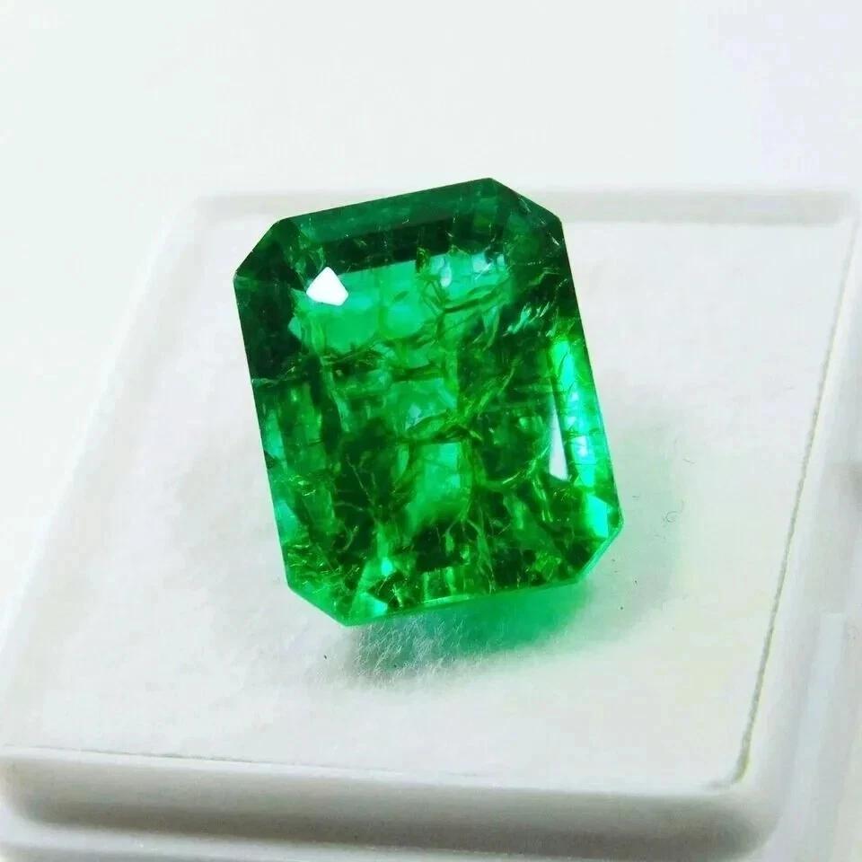 Emerald Cut Natural Emerald Colombian Green 6+ Ct Rare Certified Loose Gemstone