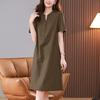 Plus Size Mid-Length Summer 2025 Cotton-Linen Dress for Women - Fashionable, Age-Reducing Style for Middle-Aged Mothers