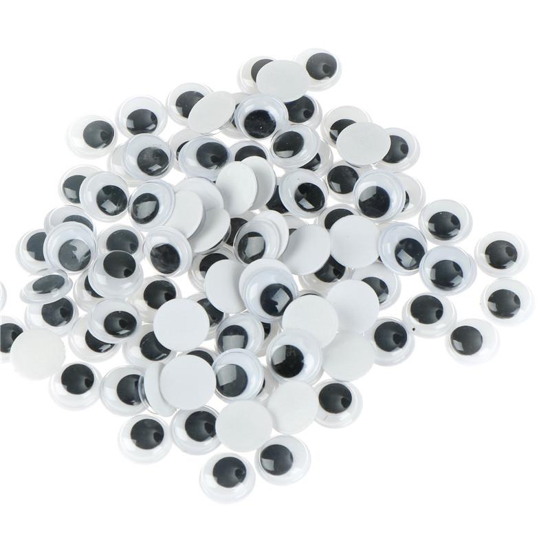 100 шт. 6-15 мм пластиковые самоклеящиеся глаза Googly Eyes для кукол «сделай сам», детские поделки