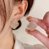 Full Diamond Earrings for Women's Korean Version S925 Silver Needle Fashionable, Light Luxury, Versatile, Super Sparkling High-quality Earrings