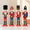 Wooden Nutcracker Decor 30cm Hand-Painted Soldier with Moving Jaw Christmas Mantel & Tree Decoration Festive Gifts