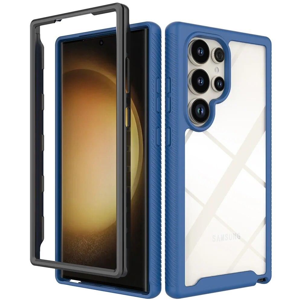 Гибридный прочный защитный чехол для Samsung Galaxy S24 Ultra Case S24 + противоударный бампер Прозрачный кристалл задняя крышка S24 Plus Funda