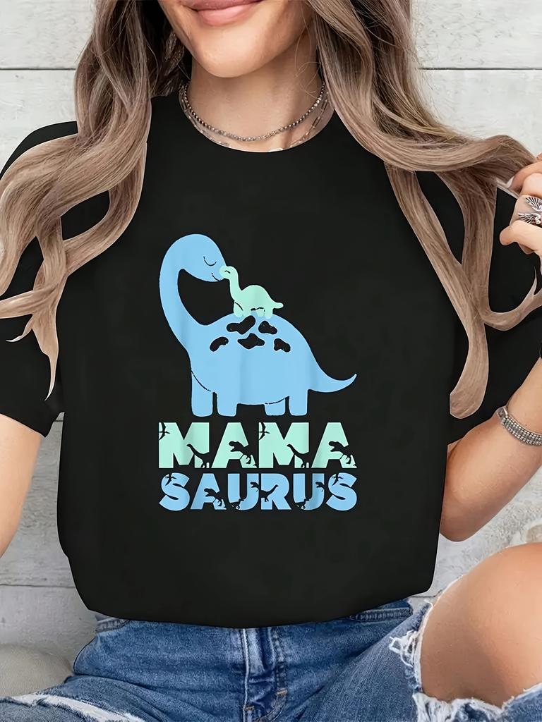 Mama Saurus Dinosaur Mom Cute Family Matching T-shirt