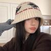 Зимняя корейская универсальная вязаная шапка для женщин. Маленькая шерстяная шляпа-ведро, которая подчеркивает лицо, и утолщенная холодостойкая и теплая шапка.