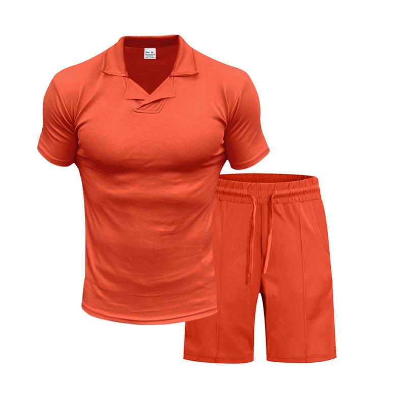 Men's Summer Men's British Burke Shirt Casual Sports POLO Suit