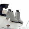 Women's High Heel Short Boots Autumn and Winter New Pointed Thick Heel Large Women's Shoes