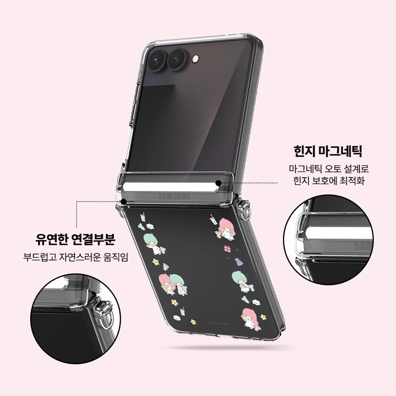 Корейский прозрачный чехол Hello Kitty & Friends для Samsung Z Flip 7