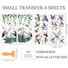 1set 4 Sheets 4 styles PVC Waterproof Decorative Stickers Self Adhesive Decals for Furniture Decoration Bird 300x150mm 4pcs/set