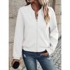 Женские куртки на молнии с длинным рукавом Осень Зима 2025 Повседневные Простые Модные Элегантные Женские Новые Большого размера Однотонные Рубашки Повседневные Простые Короткие Пальто