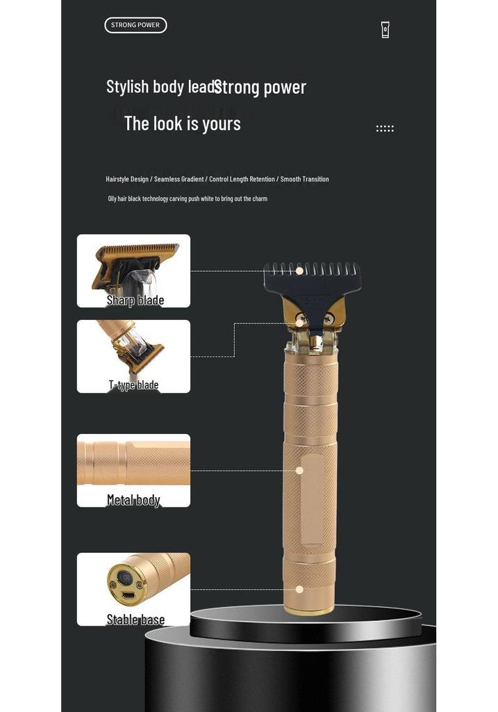 t9 Electric Hair Clipper & Trimmer: Carving, Bald-Head Shaver, Razor, Beard Trimmer, Oil Head.
