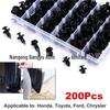 200PCS Car Snap Fasteners & Nylon Rivets Push-in Pins Set