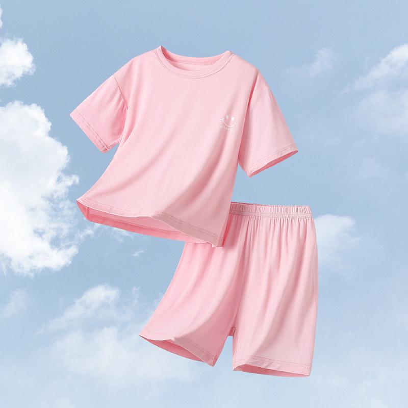 Детская летняя пижама из модала - Тонкая одежда для сна с коротким рукавом для мальчиков и девочек
