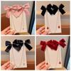 Pearl Chain Bow Tassel Hairpin Hair Side Clip Ribbon Bow Barrettes Bowknot Hair Clip  New Year