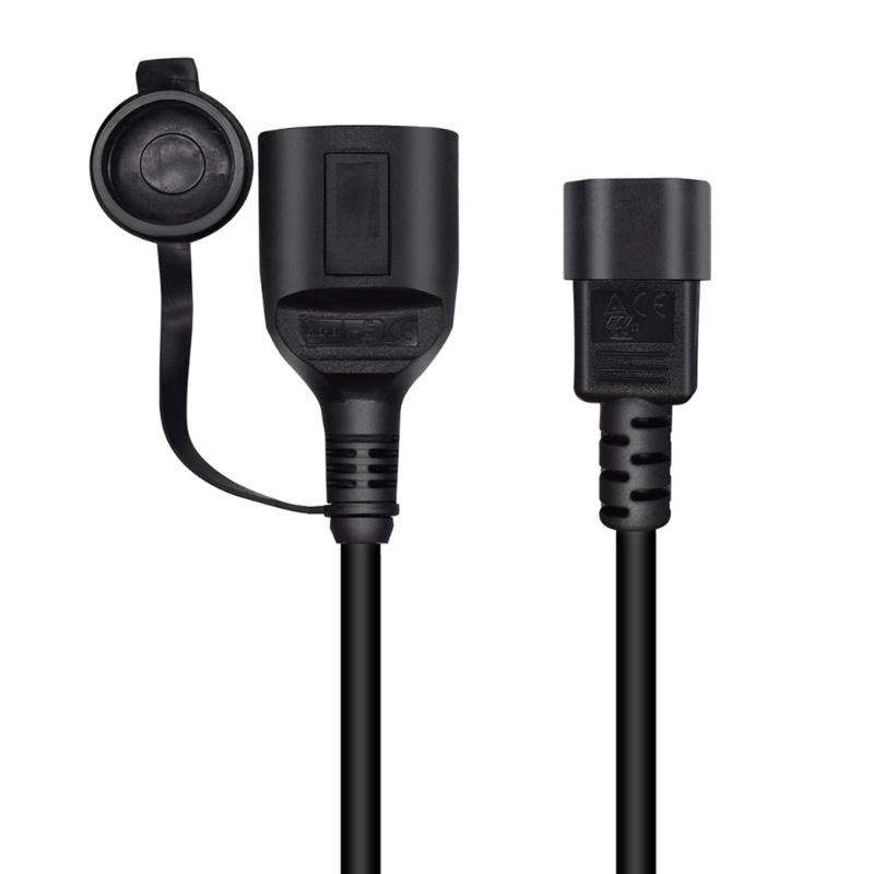 Кабель-адаптер переменного тока IEC320 C14 на EU4,8 мм, 3 клеммы, штекер-гнездо, защитный кожух.