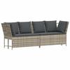 VidaXL Garden Sofa and Cushions Light Grey Wicker, Outdoor Sofa, Garden Loveseat, Outdoor Furniture, 4104127