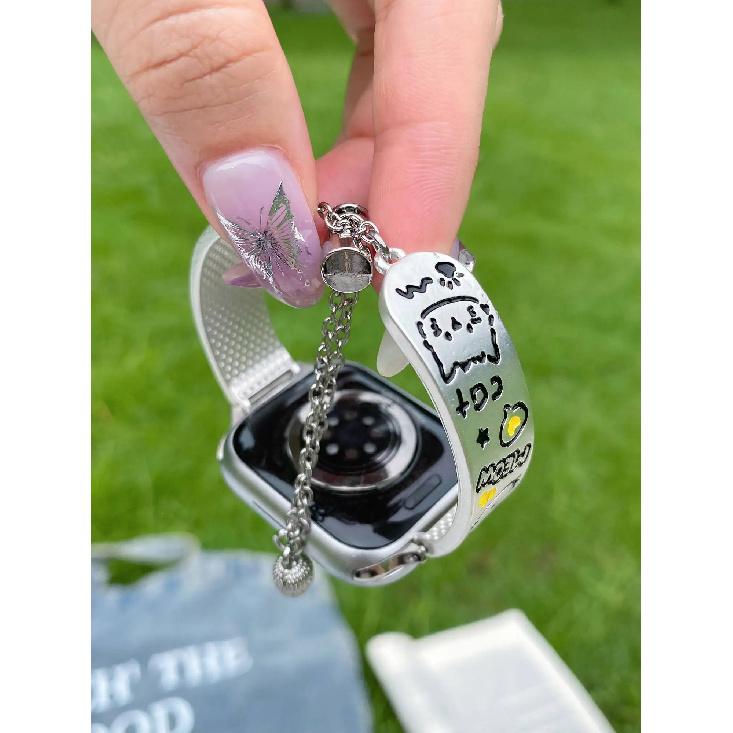 New High quality cute cat metal Strap For Apple Watch band women 40mm 41mm 38mm 42mm 44mm 45mm 46mm starp