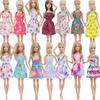 Random 10Pccs Fashion Floral Mini Dress Lovely Clothes for 30cm Doll 30cm 1/6 Dolls Accessories Kids Toy Casual Outfits Playset