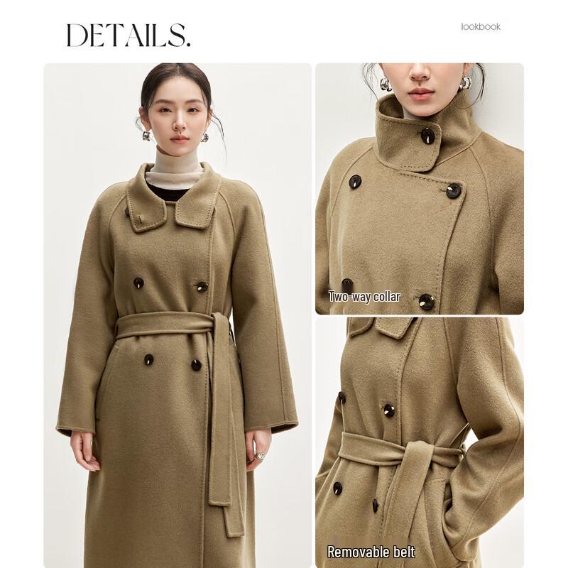 Women's Mid-Length 100% Wool Double-Sided Coat