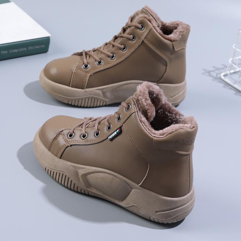 Зимние ботинки из короткого плюша, повседневные, на толстой подошве, женские кроссовки, дизайнерские женские плоские зимние ботинки, теплые женские ботильоны, Botas Mujer