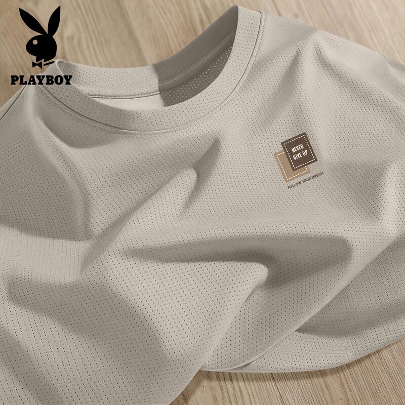 PLAYBOY Мужская свободная футболка из ледяного шелка с быстрым высыханием