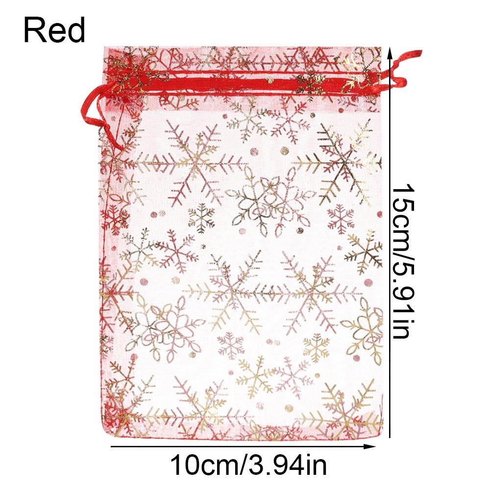 Strap Snowflake Design Organza Bags Drawstring Candy Pouch Gift Pouches Jewelry Packaging Bags