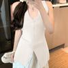 Summer Women'S Sexy Solid Color V-Neck Single-Breasted Sleeveless Slim Knitted Vest