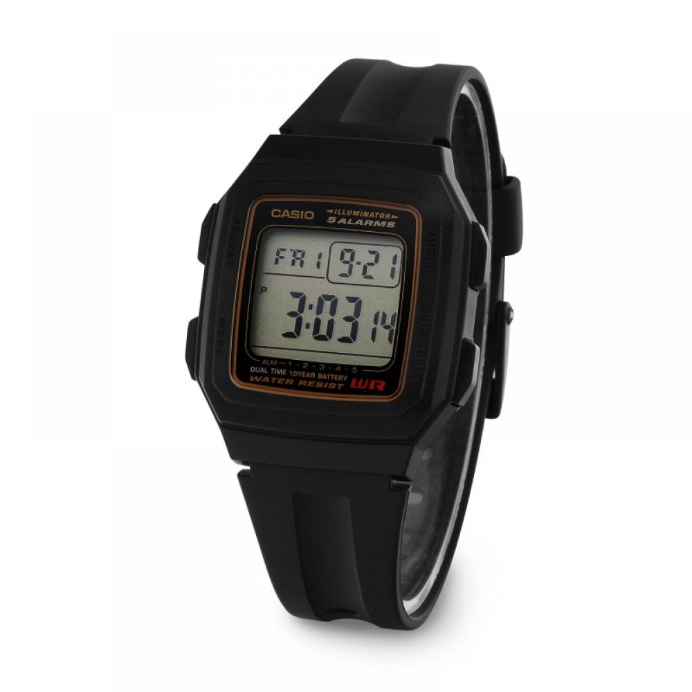 Casio F 201wa 9adF F 201wa 9a Цифровые квадратные спортивные часы Soldier для мужчин с полиуретановым ремешком