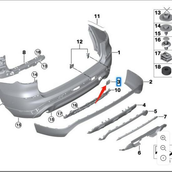 BMW X3 G08 Rear Bumper Tow Hook Cover 51127498525
