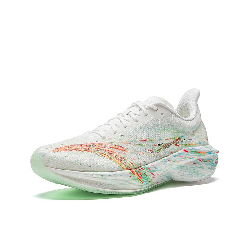 Anta Cushioning Abrasion Resistant Rebound Low top Nitrogen Technology Training Racing Running Shoes Men's White Green Sneakers 112525584-7