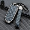 Business Style Double-Sided Leather Key Shell for AITO M7/M5 EV 2022 Model - Full Coverage Metal Car Key Case