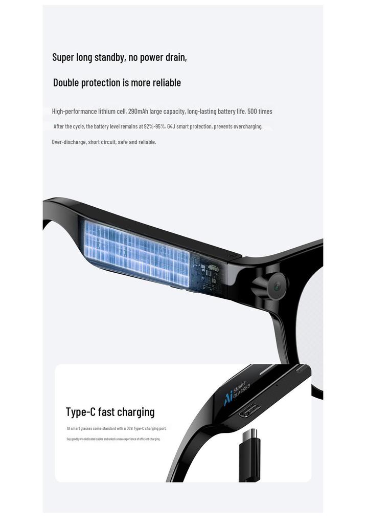 AI Smart Glasses M89: Black Tech, Translation, Recording, Photography, 800W HD Pixel Camera, Multifunctional.