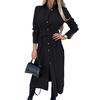 Women's Cotton Button Down Maxi T-shirt Dress Casual Long Sleeve Lapel Collared Long Dress Lace Up Waist Ladies Robes