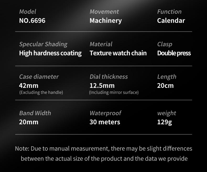 OLEVS 6696 Roman Watches for Men Black Stainless steel Waterproof Auto Date Hand Clock Business Wristwatch