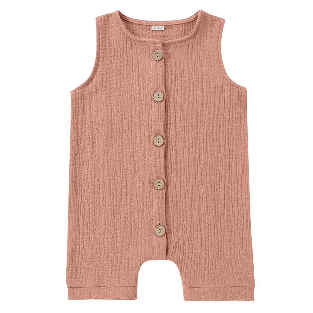 Summer Children's Casual And Fashionable Boys' And Girls' One-piece, Round-neck, Sleeveless Solid-color Haha Clothes