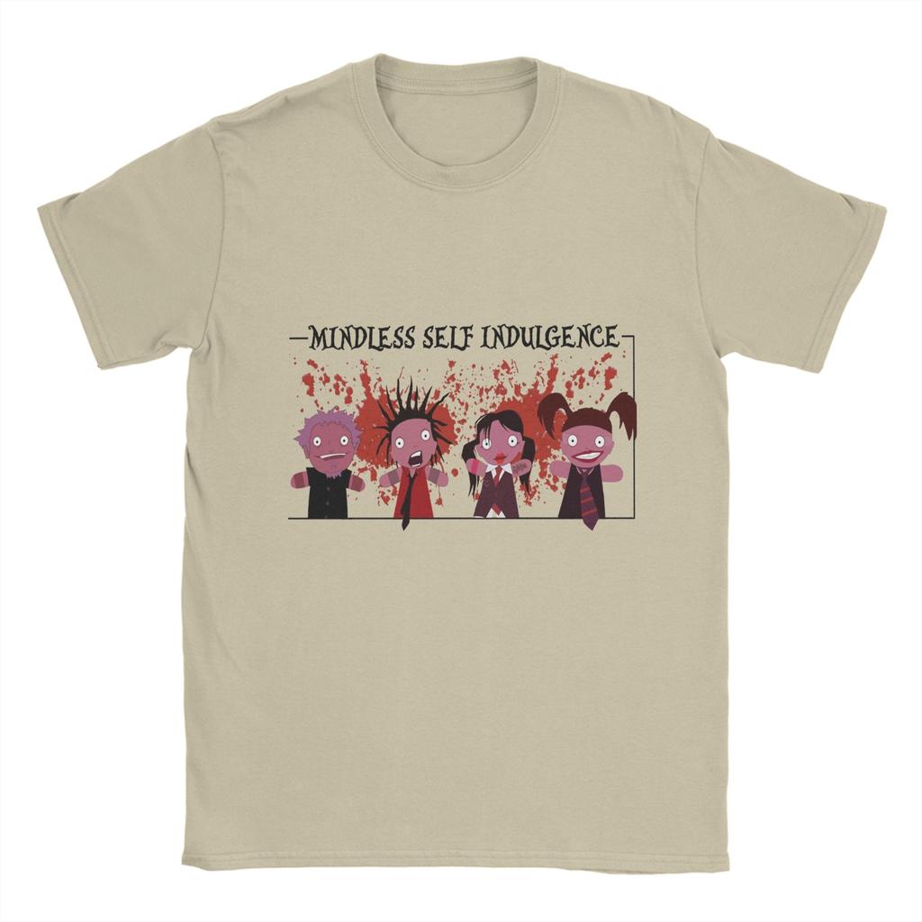 Футболки Mindless Self Indulgence Мужские Смешные Хлопковые Футболки Круглый Вырез Короткий Рукав Футболка Подарок на День Рождения Одежда