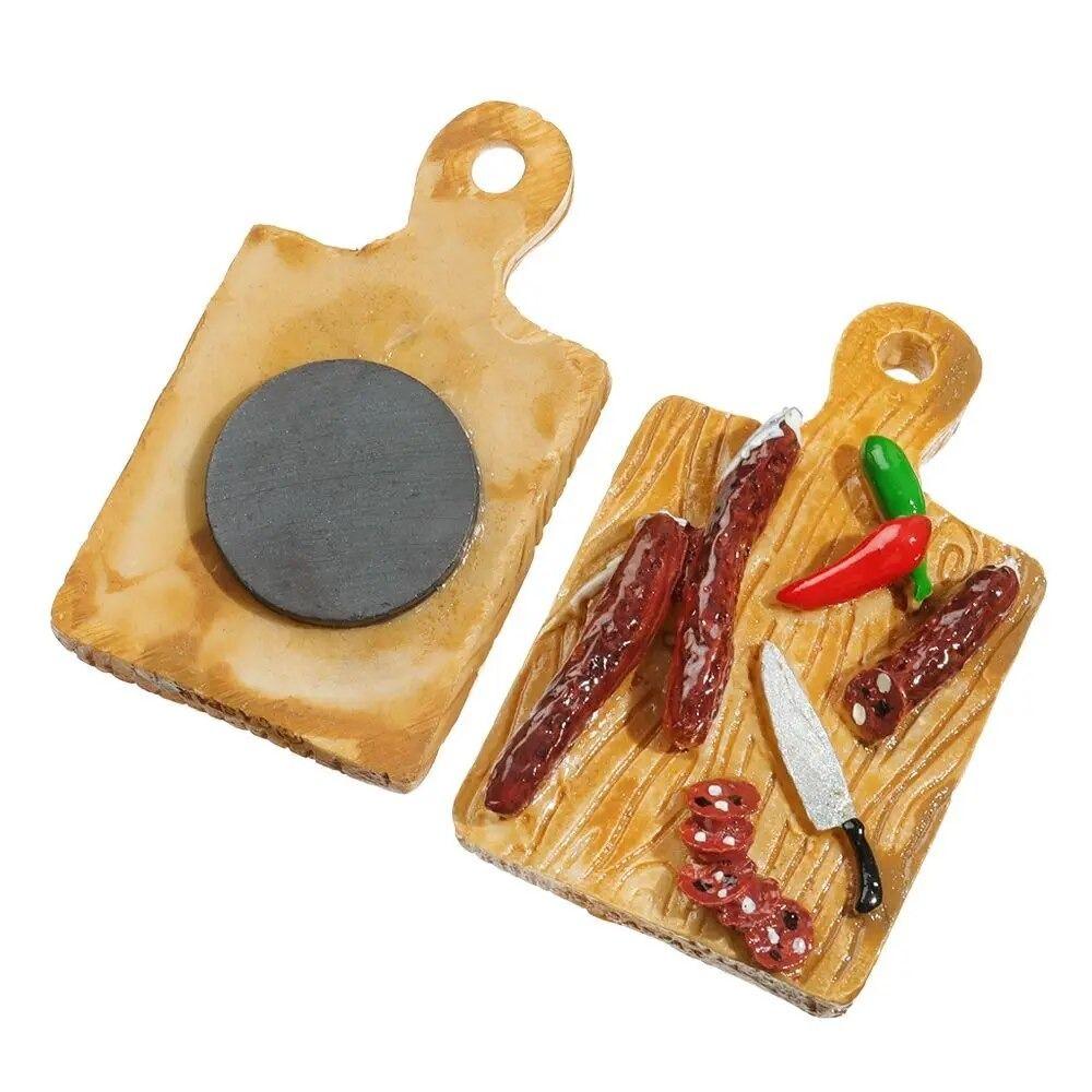 Симулятор разделочной доски Разделочная доска Мини Смола Пищевые игрушки Магнит на холодильник для кухни Декор для дома