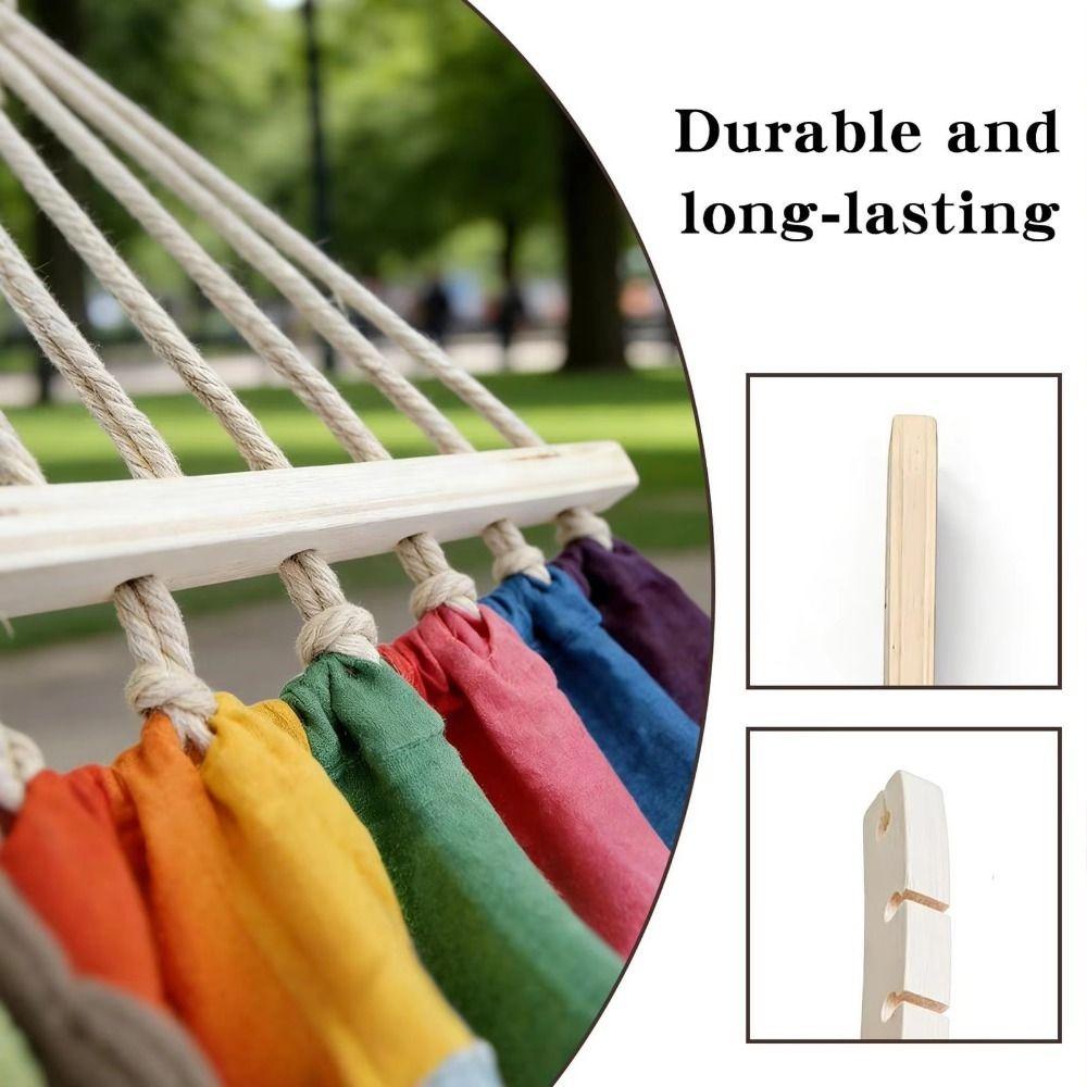 2Pcs Sturdy Hammock Spreader Bars 2 Pieces Wooden Spreader Bars Garden Patio Backyard