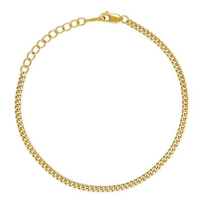 Браслет с огранкой «Курв» 2.3 2-компонентный Позолоченный 14K мм