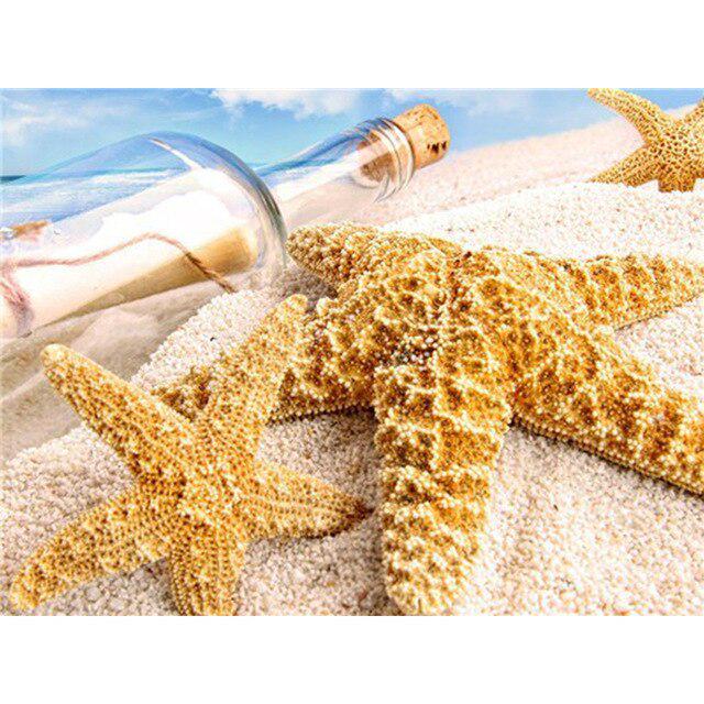 Полный круглый дрель 5D Алмазная картина Морская ракушка Пейзаж Вышивка крестом DIY Алмазная вышивка