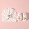 Pudcoco Baby Girl тюрбан шапочка и носки дышащая новорожденная цветы головной убор шапочка для младенца малыша реквизит для постановки фотографий