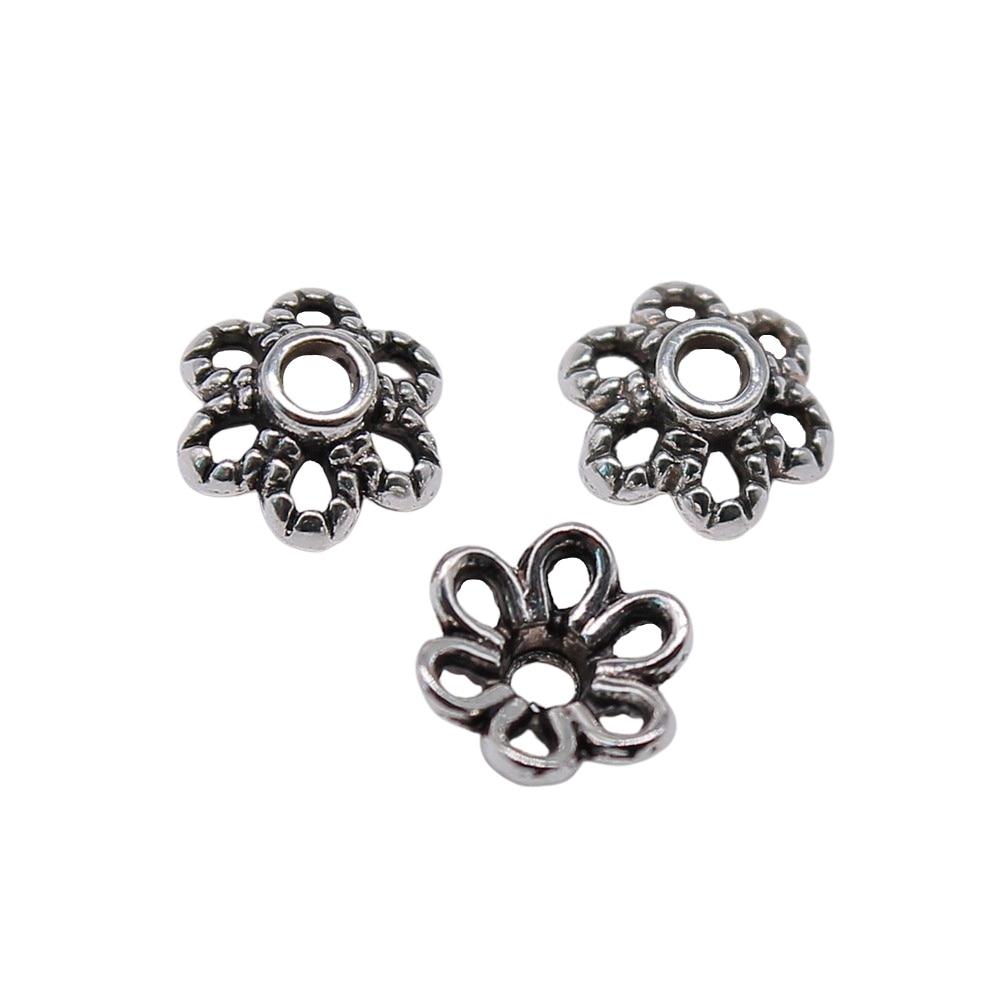 50pcs Bead Caps Jewelry Components Accessories Antique Silver Color Zinc Alloy 5X5mm