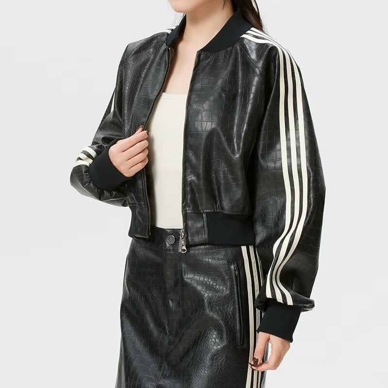 adidas Женская кожаная спортивная куртка