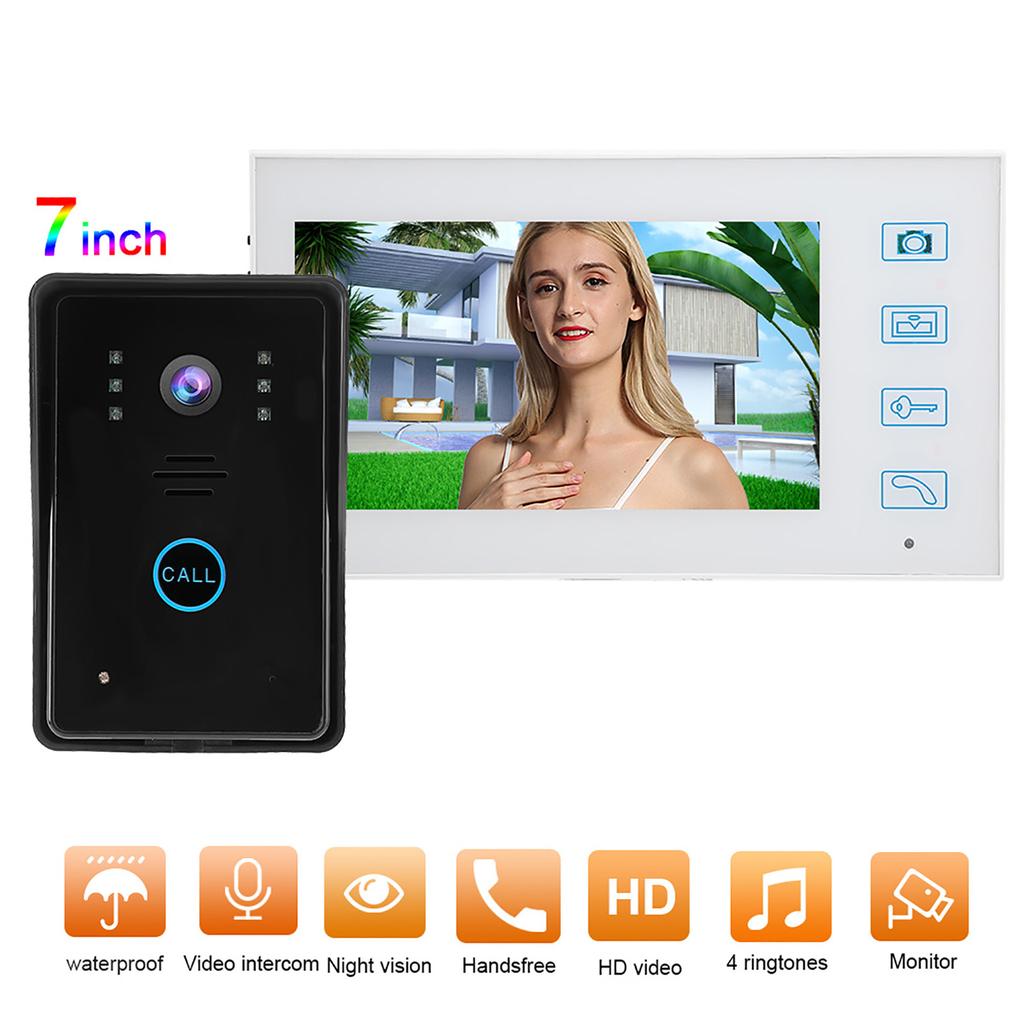 7in TFT 2V1 2.4G Wireless Video Door Phone Infrared Night Vision Intercom Camera Waterproof Doorbell