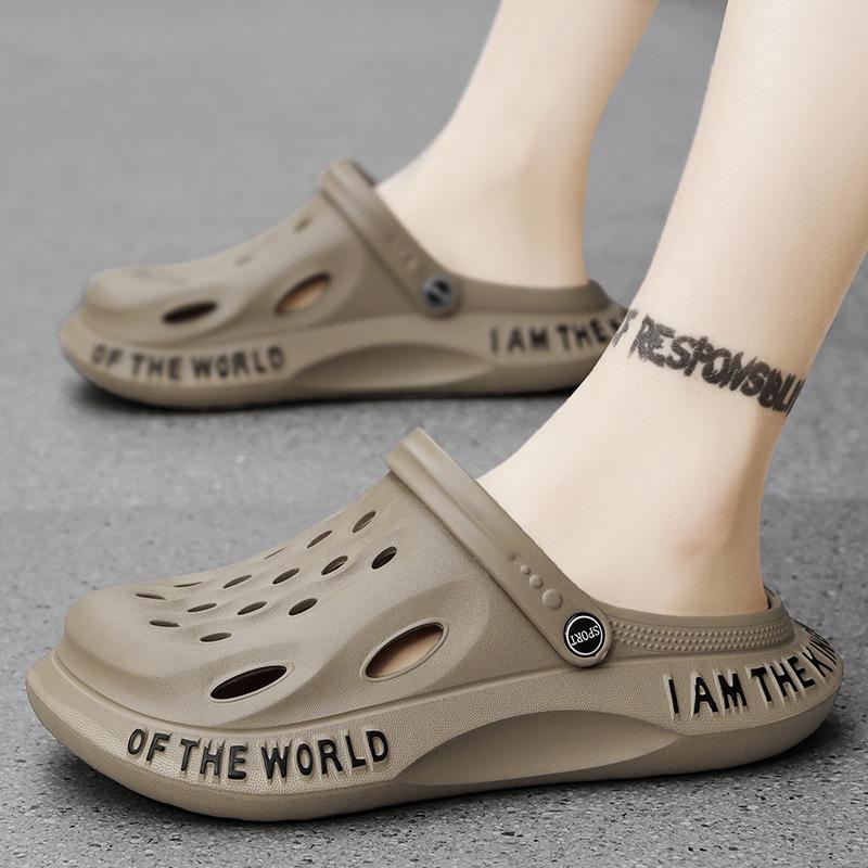 Мужские сандалии и шлепанцы с закрытым носком «Кокосовый сад» – Мягкая подошва, дышащие, модные, универсальные для пляжа.