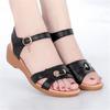 New Summer Women Sandals Open Toe Beach Shoes Female Wedges Shoes Comfortable Women's Flat Sandals Soft Soles Mom's Shoes