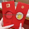 Красный конверт-сумка из чистого золота 999 пробы с креативной наклейкой для мобильного телефона Год Лошади