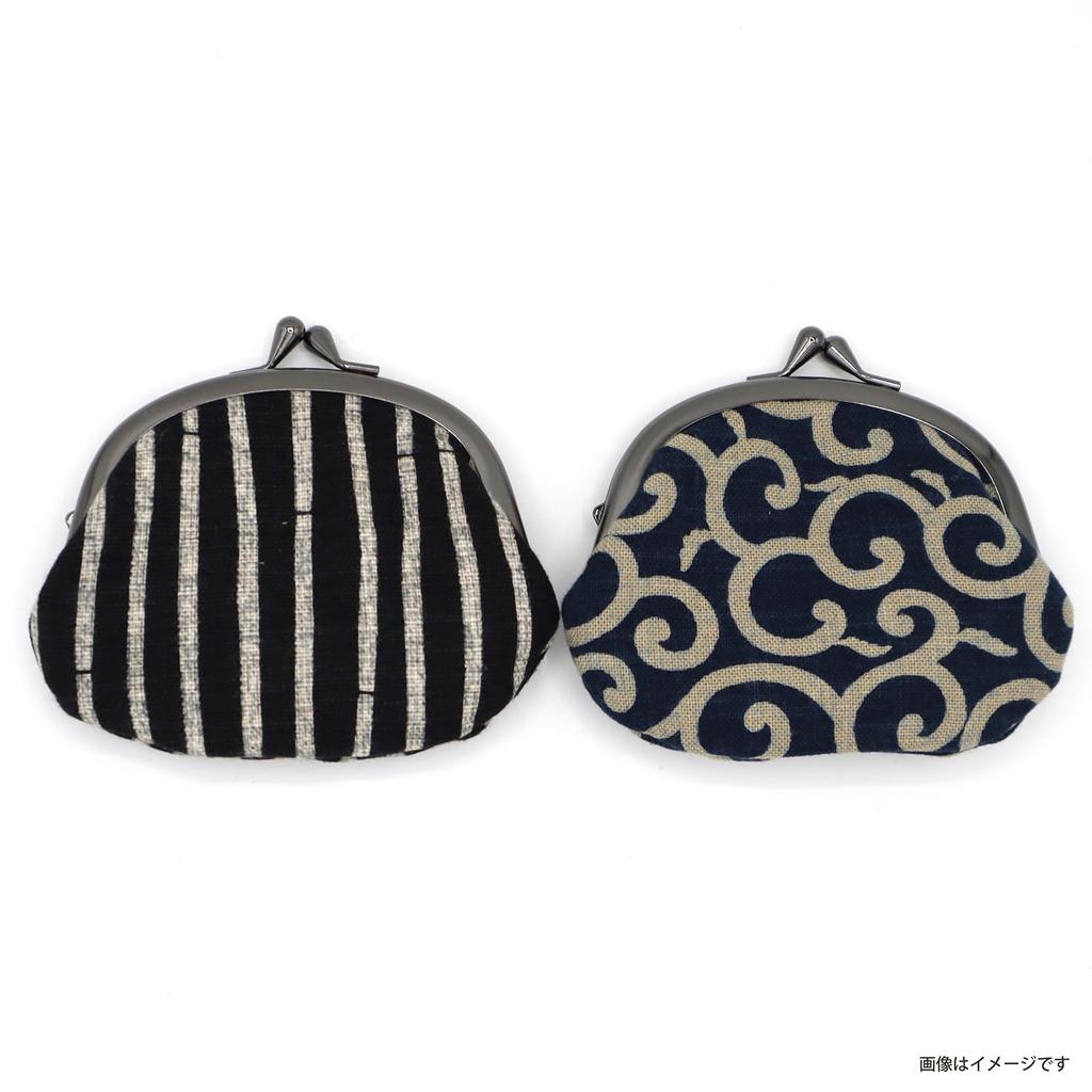 Maruzen Clasp Made In 12 X X 3 Cm Wallet, Cotton, 3.3-inch Closure, Bamboo, Japan, Black, Approx. 10.5