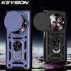 KEYSION Противоударный бронированный чехол для nubia Focus 5G со сдвижной защитой объектива камеры, кольцом-подставкой, задняя крышка для телефона ZTE Blade A75 5G
