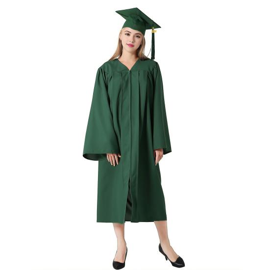 1 Set Unisex Graduation Robe Hat Set Front Zipper Loose Tassel 2024 Year Tag College Bachelor Doctor Master Graduation Ceremony Gown Cap Tassel Set